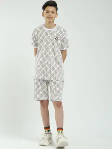 Monte Carlo Boys Printed Round Neck T-Shirt & Bermuda Short