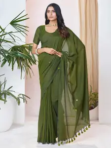 Mitera Sequinned Embellished Saree with Blouse Piece