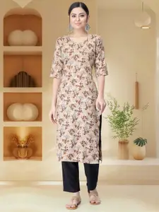 Anouk Rustic Women Ethnic Motifs Printed Pure Crepe Straight Kurta