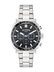 Ted Baker Men Brass Dial & Stainless Steel Bracelet Style Straps Analogue Watch