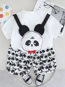 INCLUD Boys Embroidered Short Sleeves T-shirt With Shorts