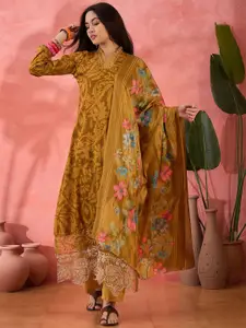 Sangria Floral Printed Unstitched Dress Material