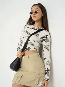 People Women Ethnic Motifs Cotton Crop Top