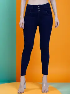 DressBerry Women Floyd Skinny Fit High-Rise Light Fade Embellished Stretchable Jeans