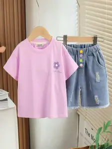 INCLUD Boys Printed Short Sleeves T-shirt With Shorts