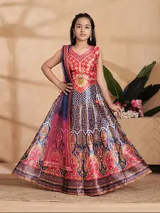Aarika Girls Embroidered Ready to Wear Lehenga & Blouse With Dupatta