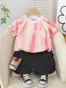 INCLUD Boys Dyed Short Sleeves T-shirt With Shorts