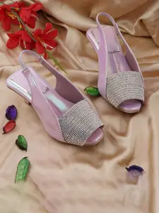 BAESD Girls Embellished Peep Toes