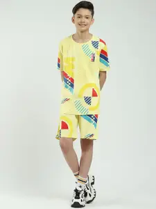 Monte Carlo Boys Printed Round Neck T-Shirt & Bermuda Shorts