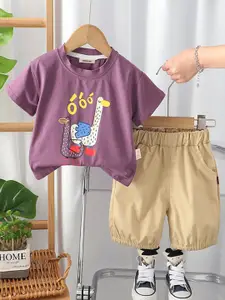 INCLUD Boys Printed Short Sleeves T-shirt With Shorts