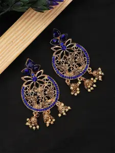 ANIKAS CREATION Gold-Plated Artificial Stones and Beads Chandbalis Earrings