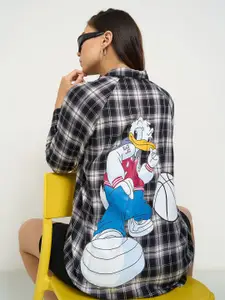 SF JEANS by Pantaloons Women Checked Spread Collar Longline Shirts