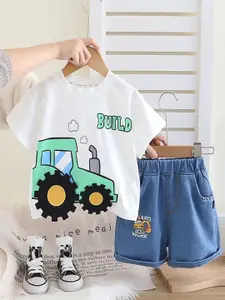 INCLUD Boys Printed Short Sleeves T-shirt With Shorts