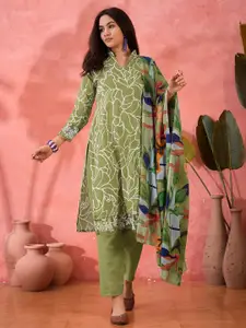 Sangria Floral Printed Unstitched Dress Material