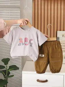 INCLUD Boys Printed Short Sleeves T-shirt With Joggers