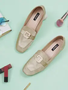 Sherrif Shoes Embellished PU Block Pumps