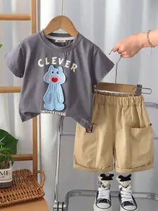 INCLUD Boys Embroidered Short Sleeves T-shirt With Shorts