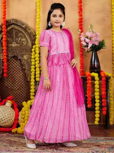 Aarika Girls Printed Ready to Wear Lehenga & Blouse With Dupatta