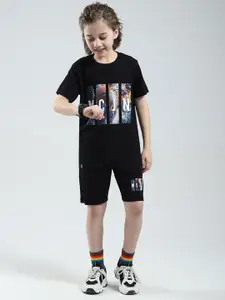 Monte Carlo Boys Printed Round Neck T-Shirt & Bermuda Shorts