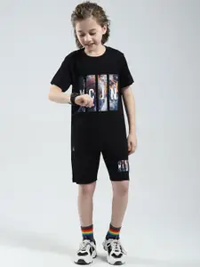 Monte Carlo Boys Printed Round Neck T-Shirt & Bermuda Shorts Clothing Set