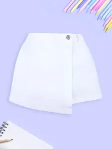 KiddoPanti Girls White Shorts