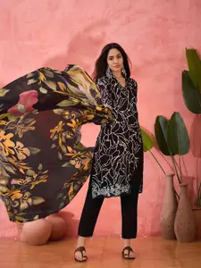 Sangria Floral Printed Unstitched Dress Material