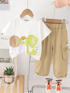 INCLUD Boys Printed Short Sleeves T-shirt With Trousers