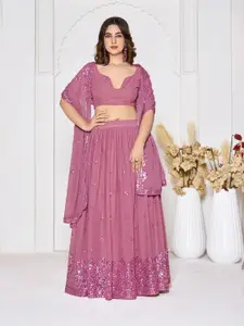 KALINI Embroidered Sequinned Semi-Stitched Lehenga & Unstitched Blouse With Dupatta