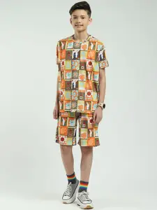 Monte Carlo Boys Printed Round Neck T-Shirt & Bermuda Shorts