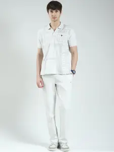Monte Carlo Printed Polo Collar T-Shirt & Trousers With Shorts Co-Ord Set