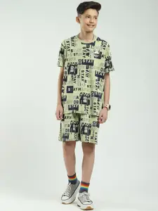 Monte Carlo Boys Printed Round Neck T-Shirt & Bermuda Shorts Clothing Set