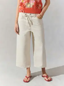 NEXT Women Pure Cotton Wide Leg Cropped Jeans