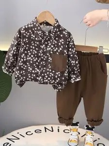 INCLUD Boys Printed Long Sleeves Shirt With Trousers