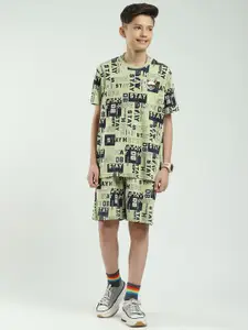 Monte Carlo Boys Printed Round Neck T-Shirt & Bermuda Shorts Clothing Set