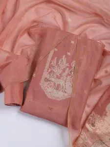 Meena Bazaar Ethnic Motifs Woven Design Chanderi Unstitched Dress Material