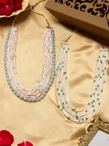 Zaveri Pearls Set Of 2 Gold-Plated Layered Necklace