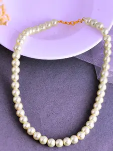 Anouk Gold-Plated Pearl Beaded Layered Layered Statement Necklace