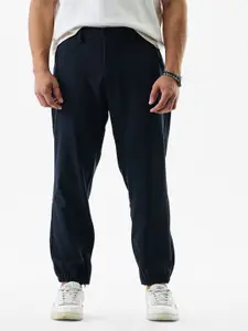Snitch Men Textured Relaxed Fit Joggers Trousers