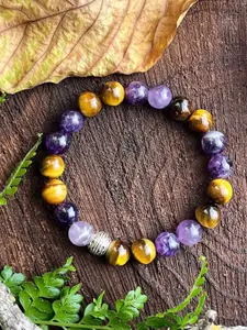 Sukhad Amethyst & Tiger's Eye Slip on Bracelet