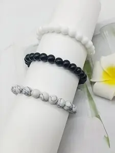 Sukhad Multi Coloured Black & White Bracelets Pack Of 3
