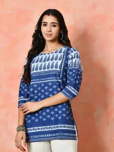 Sangria Women Printed Round Neck Kurti