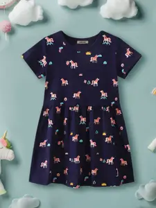 INCLUD Girls Print Fit & Flare Dress