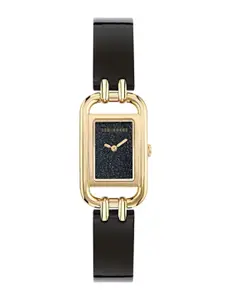 Ted Baker Women Brass Dial & Leather Bracelet Style Straps Analogue Watch BKPTTF402