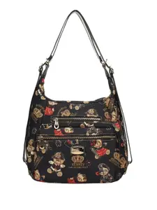 Henney Bear Textured Shopper Hobo Bag Handbags