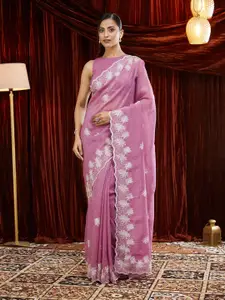 kasee Embroidered Pure Chiffon Saree