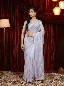 kasee Embellished Sequinned Supernet Saree