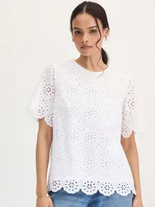 FEMMELLA Schiffli Embroidered Cotton Top