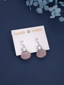 Sangria Silver-Plated Pearls Beaded Contemporary Drop Earrings