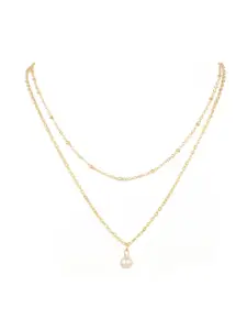 DressBerry Gold-Plated Pearls Beaded Layered Necklace