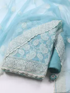 Meena Bazaar Embroidered Organza Unstitched Dress Material